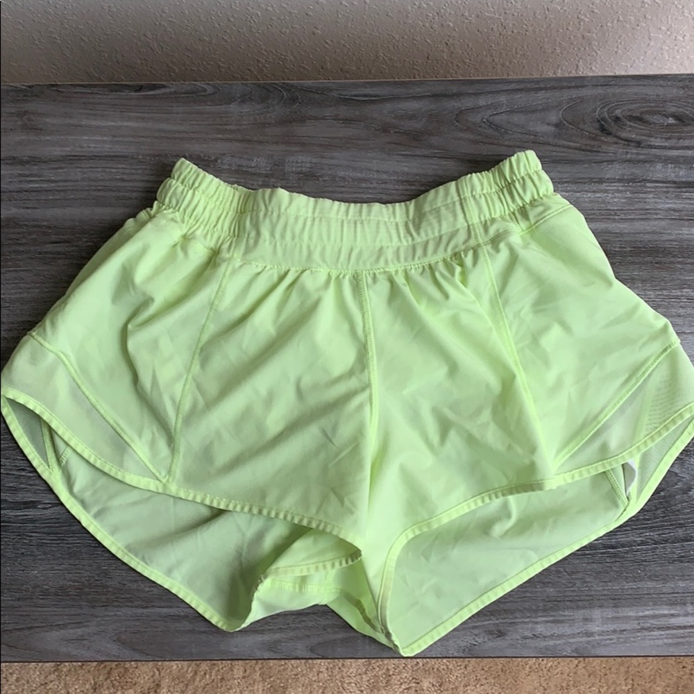 Lululemon hotty hot shorts neon green